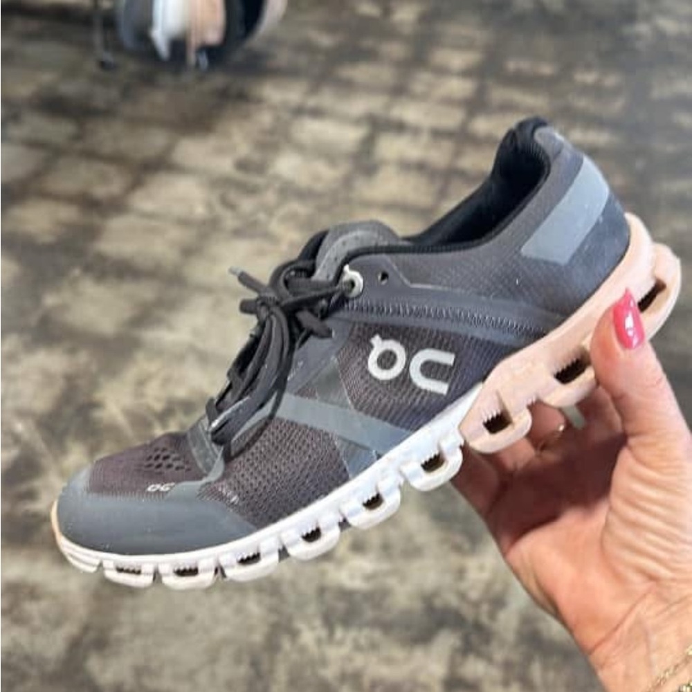 On Running Charcoal and White Sneakers